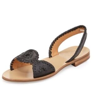 Jack Rogers Liliana Black sling‎ back Leather Sandals